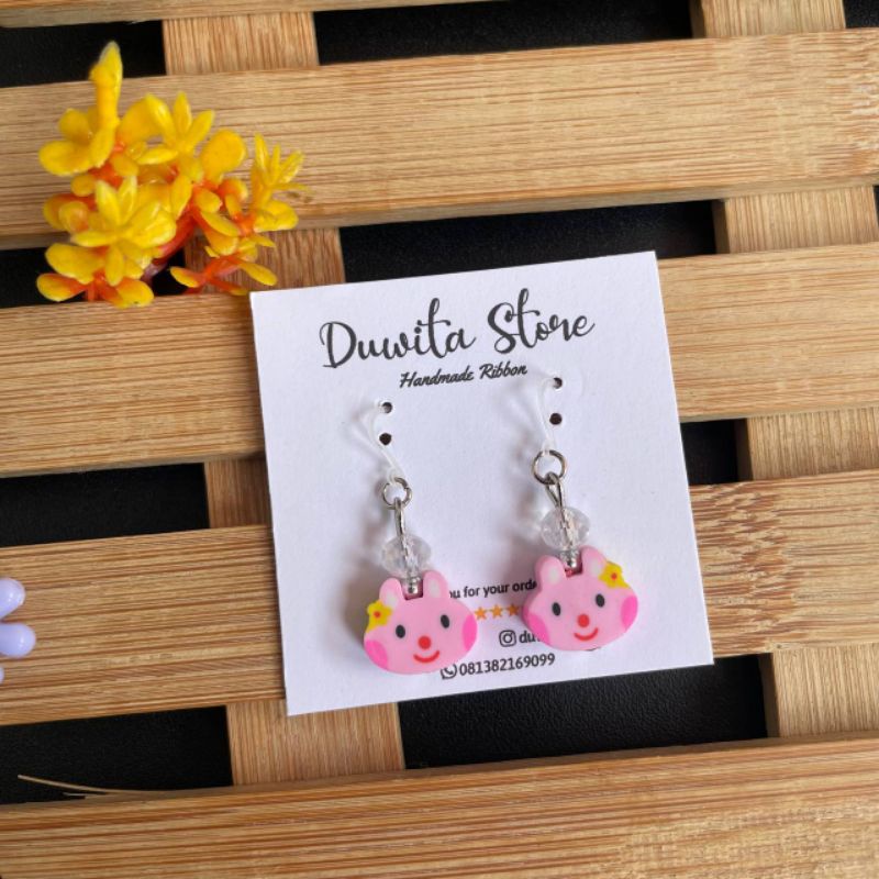 HANDMADE ANTING ANAK KAITAN PLASTIK MOTIF BINATANG-1