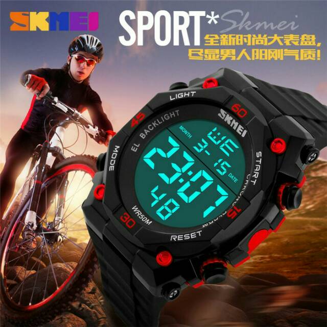 Jual Jam Tangan SKMEI Diesel 1130 Hitam Merah Original Tahan Air 5 ATM