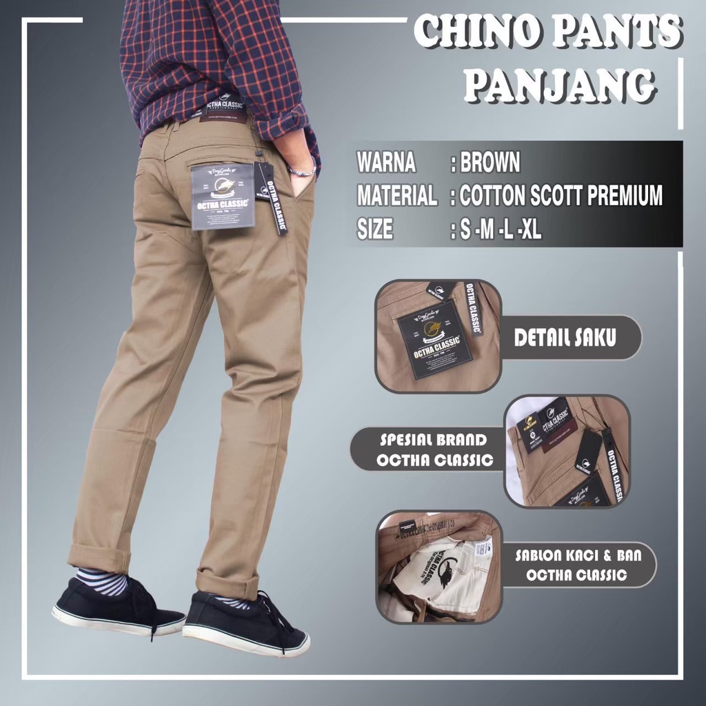 CELANA CHINO PANJANG PRIA DEWASA SLIMFIT STRECH  CELANA CHINO KERJA