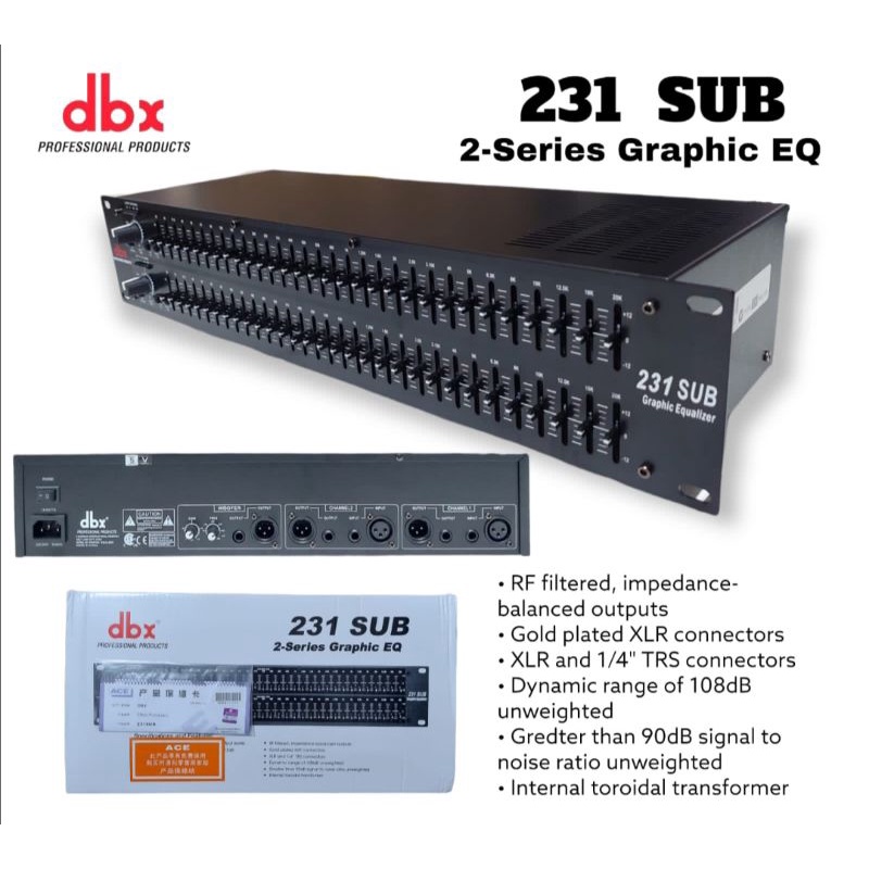 Equalizer Graphic DBX231 SUB Series Dbx-231Sub Dbx 231Sub Graphic Ekualiser Audio