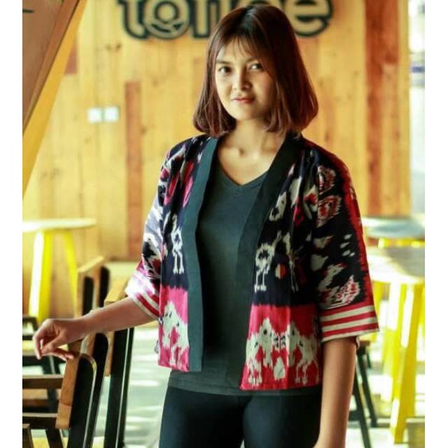 Blazer tenun motif sumba original + free masker