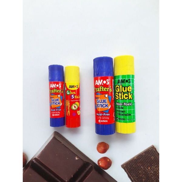 

AMOS Crafters Glue Stick Safe Clean Washable Lem Mainan Anak 8g 22g