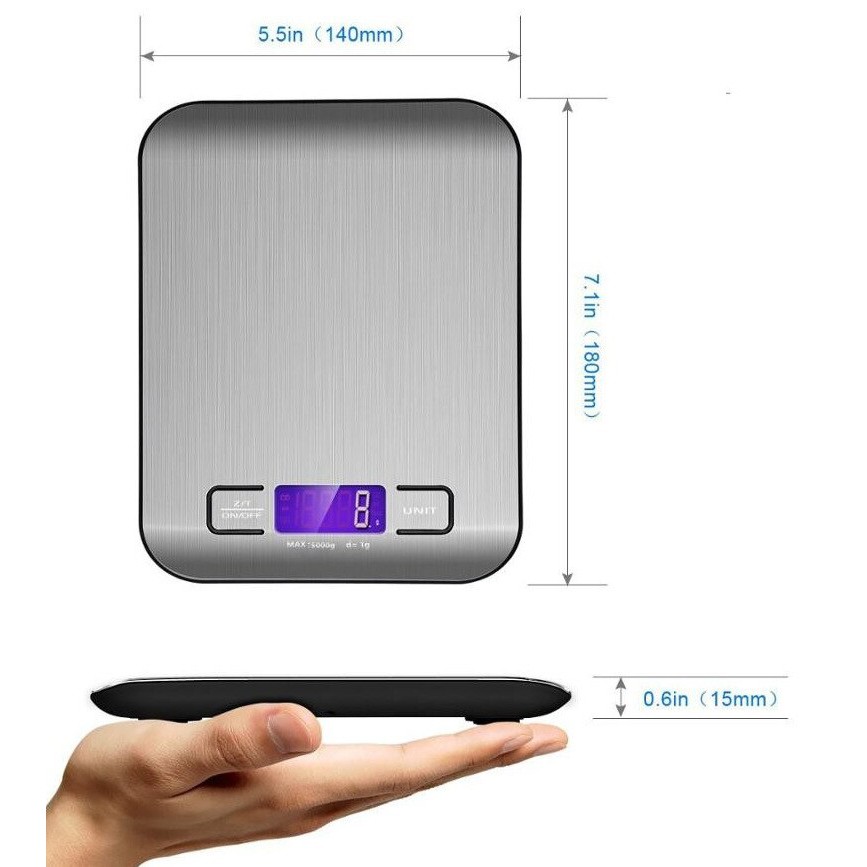 stainless steel electronic kitchen scale, food scale, baking, electronic weighing