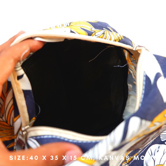 Promo Gratis Ongkir Tas Ransel Pria / Wanita Bahan Kanvas Motif Gaya Korea produk lokal indonesia-4