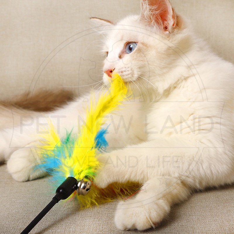 Tongkat Tikus Mainan Kucing Bulu Warna Stick Interaktif Cat Toys Mainan Hewan