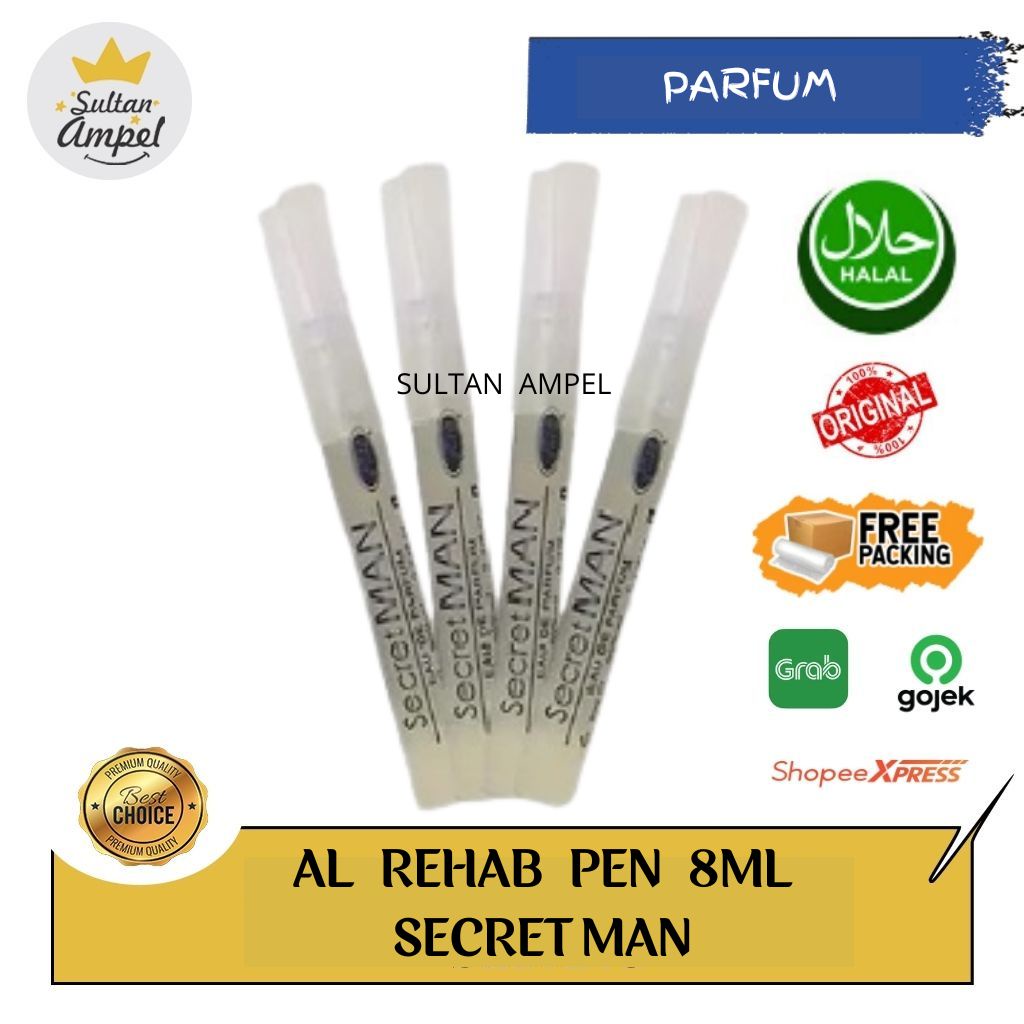 Parfum Al Rehab SECRET MAN PEN SPRAY 8ml Khas Arab Timur Tengah Asli Menawan Bagi Pria Laki-laki
