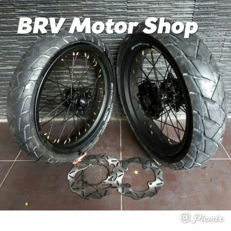 Velg Honda Crf 150L Tromol Ori Crf Lengkap. Ban Siap Pasang Ring 17