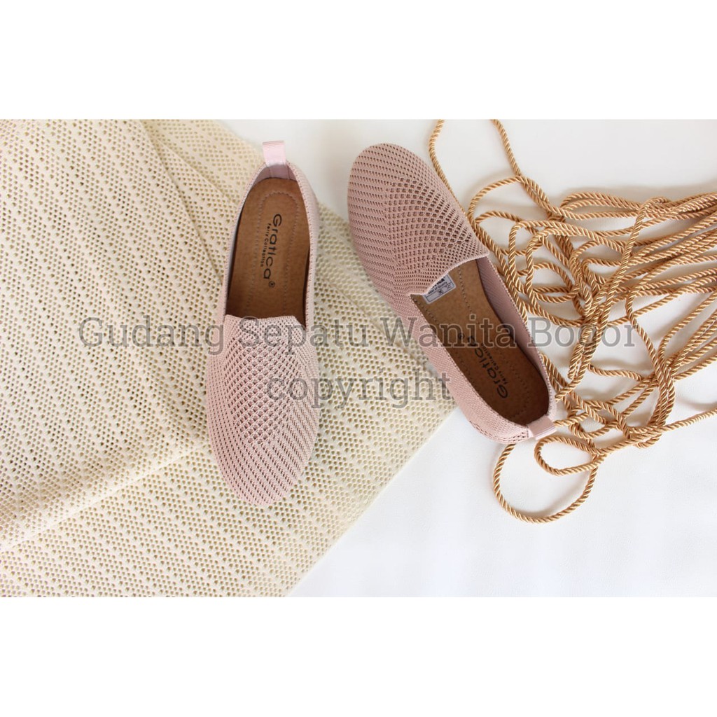 Gratica Sepatu Wanita Flat Shoes Balet Rajut Jane DR 3539