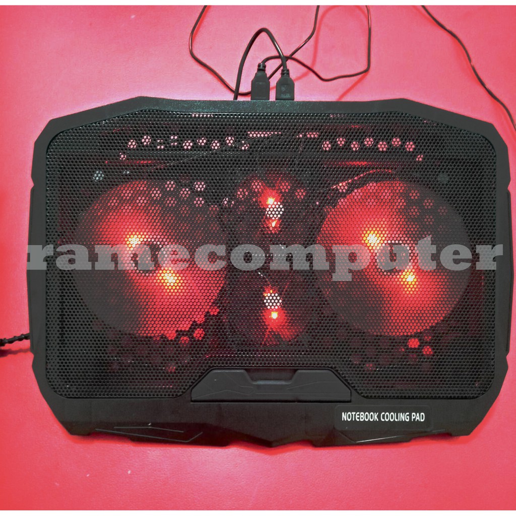 Cooler Cooling Pad Laptop 4 Fan Super Kencang S18 COOL PAD KIPAS Pendingin Laptop led Merah