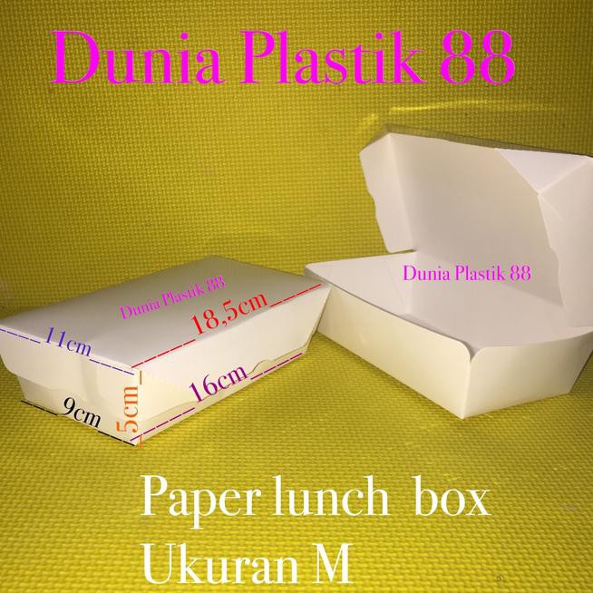 

Promo Shopee HARGA/PC paper lunch BOX kotak dus makanan nasi KERTAS uk M take away Terbatas