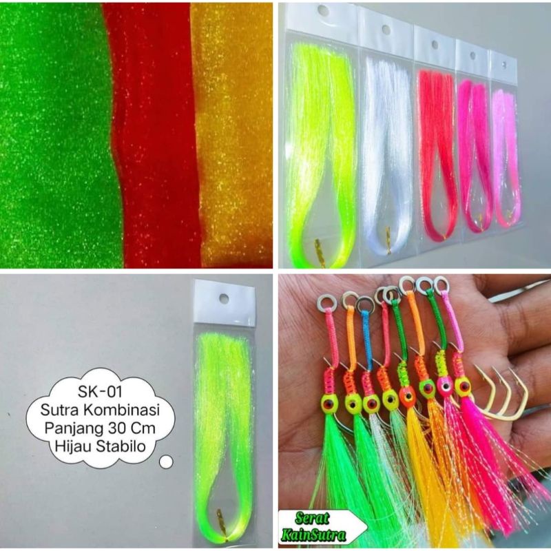 Serat Sutra/Serat Kilap/Benang Mutiara | Umpan Sabiki | Umpan Assist hook | Benang Assist Hook ✓