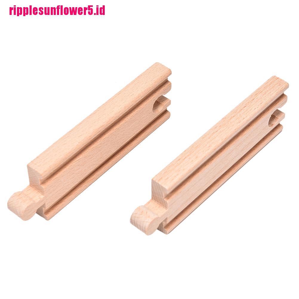 1pc Track Rel Kereta Api Lurus Bahan Kayu Ukuran 10.8cm