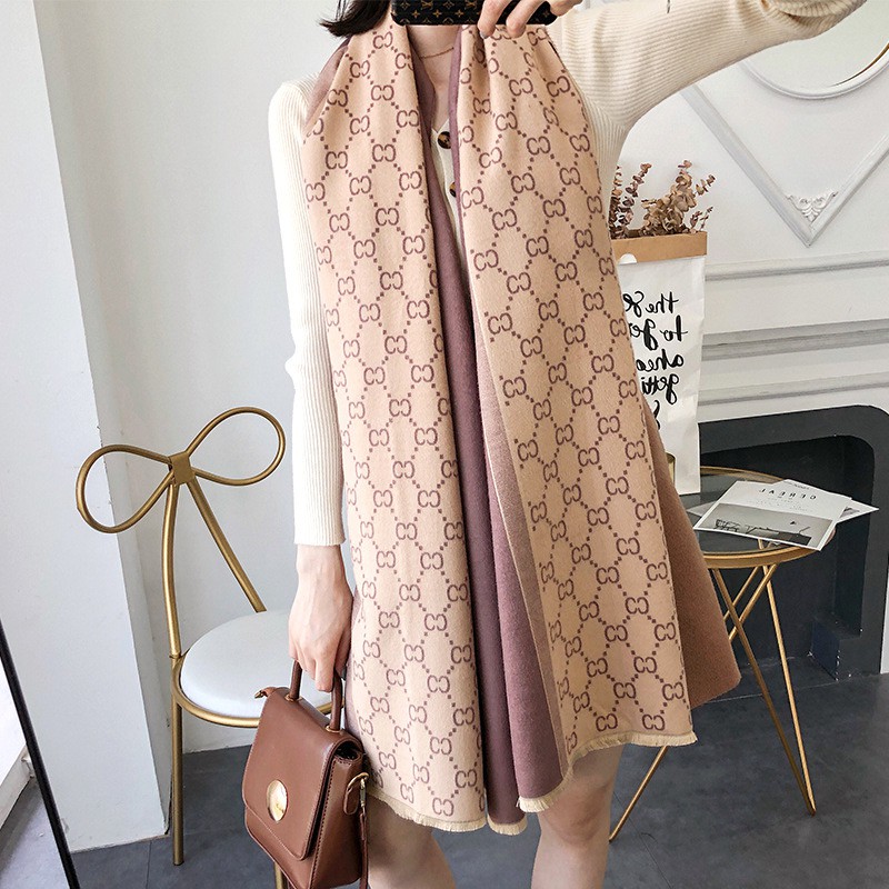 Ginny Syal Scarf Shawl Motif GG Import Cashmere