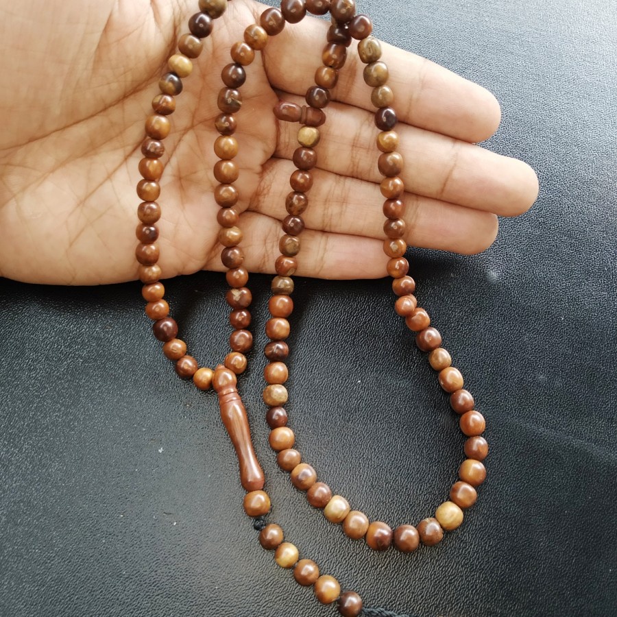 Kalung Tasbih Kokka (Kalung Kaukah Asli, Kalung kokkah Coklat)