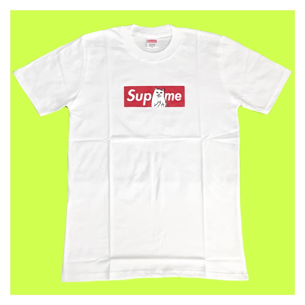 Kaos Tshirt Hypebeast Supreme X Rip N Dip Nermal Box Logo White Best Seller Shopee Indonesia