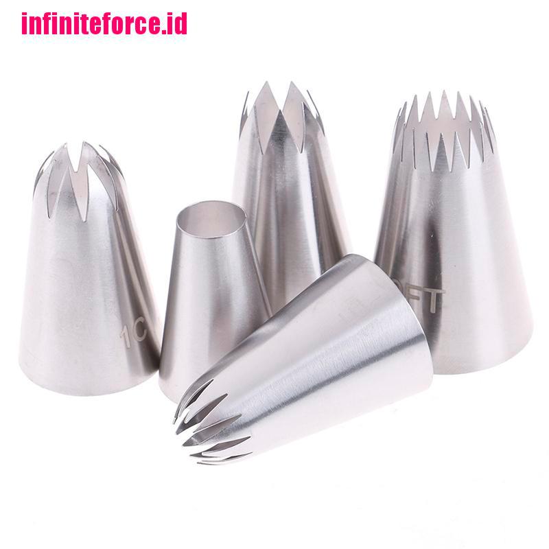 5pcs Large Russian Icing Piping Pastry Nozzle Tips Cake Decorating Tool Nozzles