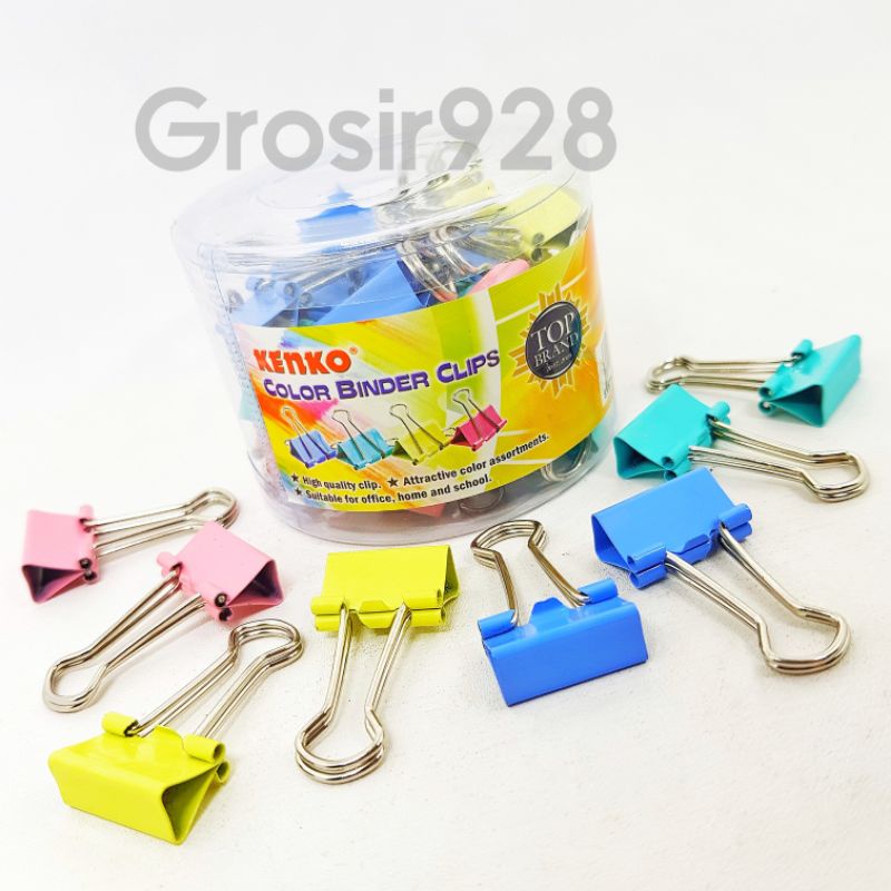 

COLOR BINDER Clips / Penjepit Kertas WARNA Kenko No 107 (Per 40 buah)