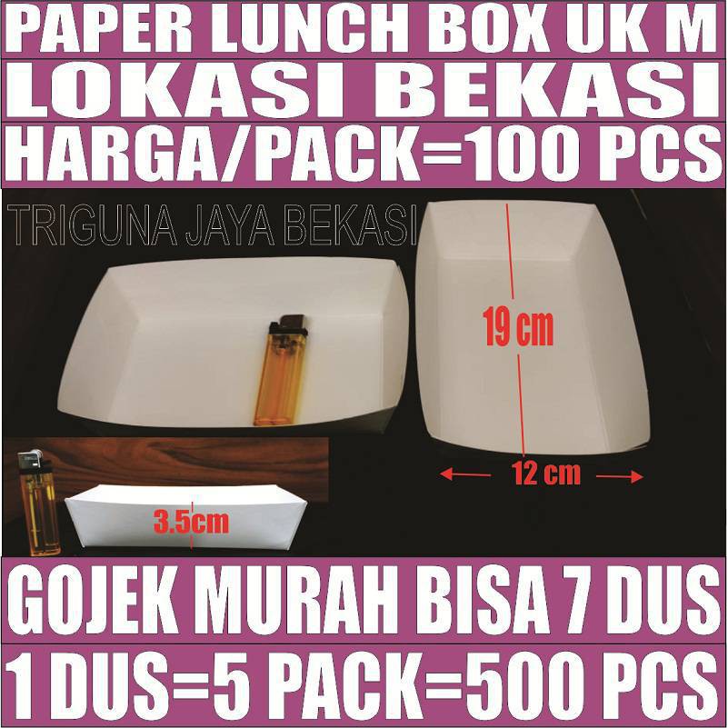 Paper lunch box pack 100pcs uk M food tray Makan kotak makanan kertas Bekasi