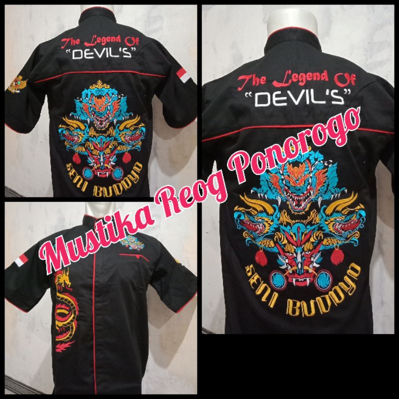 Baju bordir devil. baju bordir. baju reog. baju jaranan. baju warok
