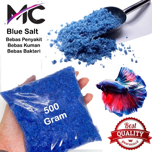 Garam Ikan Cupang Biru Blue Salt Garem Kristal Crystal Aquarium Kolam Guppy Koi Koki Discus Louhan Chana Perawatan Pencegah Penyakit Jamur Whitespot Bakteri