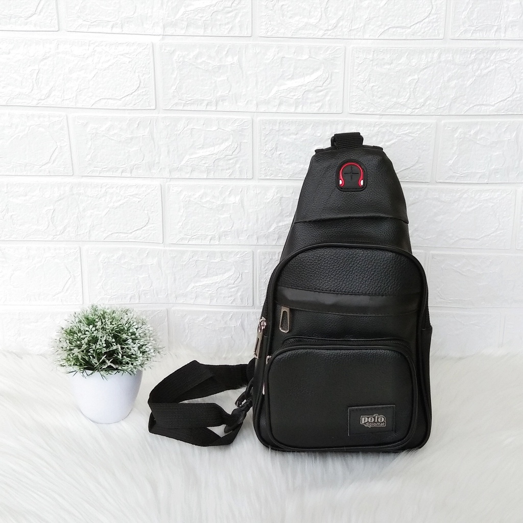 Tas Selempang Pria Murah / Slingbag Cowok Polo Diplomat Bahan Kulit