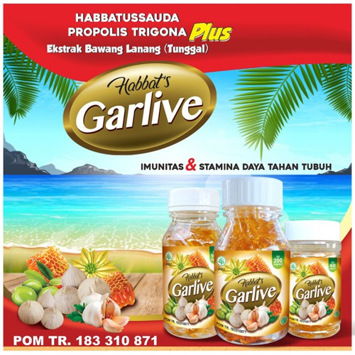 Habbats GARLIVE bawang lanang Plus habbatussauda, Zaitun, propolis Anti Virus Garlic