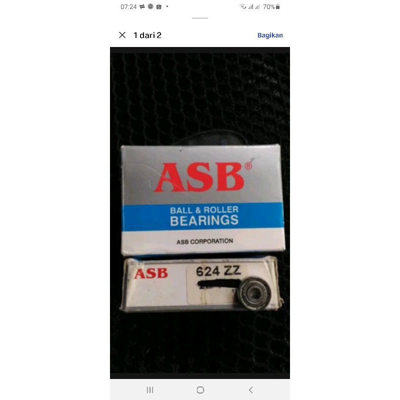 Ball bearing 624 ZZ ASB (4×13×5)