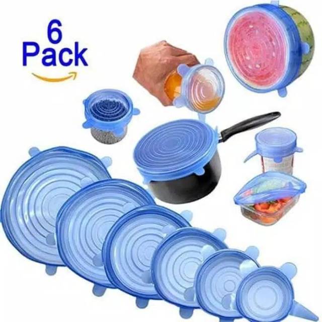 6 pcs Silicone food cover penutup makanan