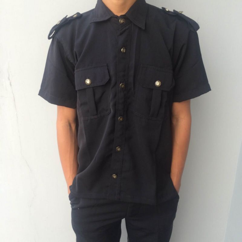 stelan safari pendek hitam baju