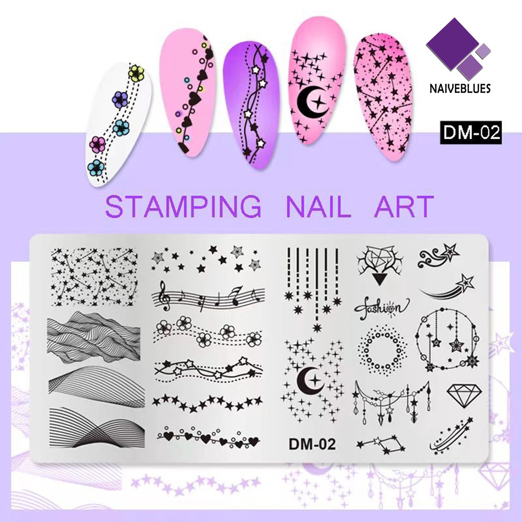 Naiveblue &gt; Cetakan Kuku DIY Bahan Stainless Steel Untuk Nail Art