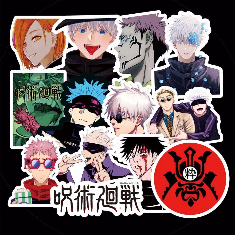 Lanfy Jujutsu Kaisen 50 Pcs Tahan Air Koper Gitar Scrapbooking Fushiguro Megumi Yuji Itadori Graffiti Stiker Alat Tulis Stiker Penggemar Koleksi Hadiah Anime Stiker