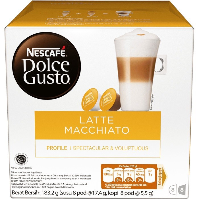 

3OZB NESCAFE DOLCE GUSTO CAPSULE Latte Macchiato KAPSUL RHNQ