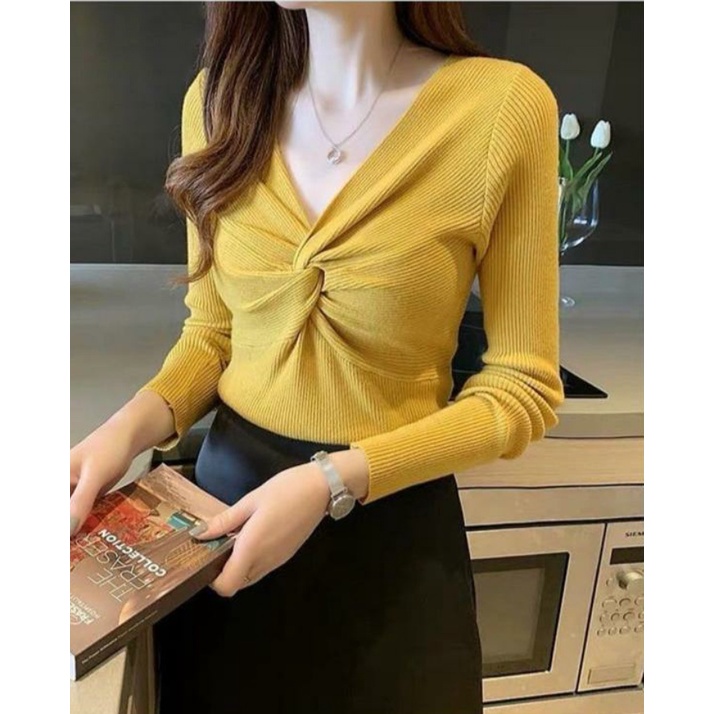 ZRS Blouse Rajut Lucky Rajut PREMIUM QUALITY LD 90 - 100 CM PJ 55 CM