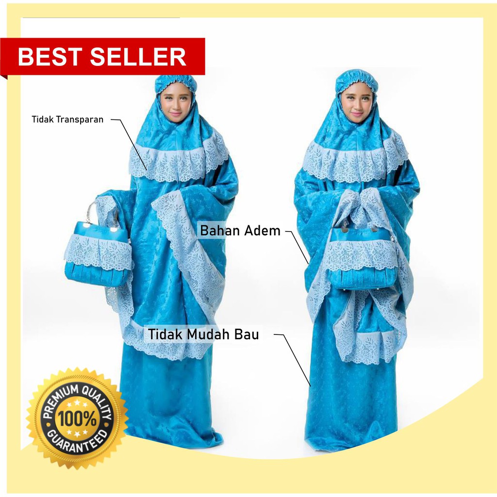 Mukena Mukenah Dewasa Bordir Jumbo SUTRA PARIS PRADA RENDA