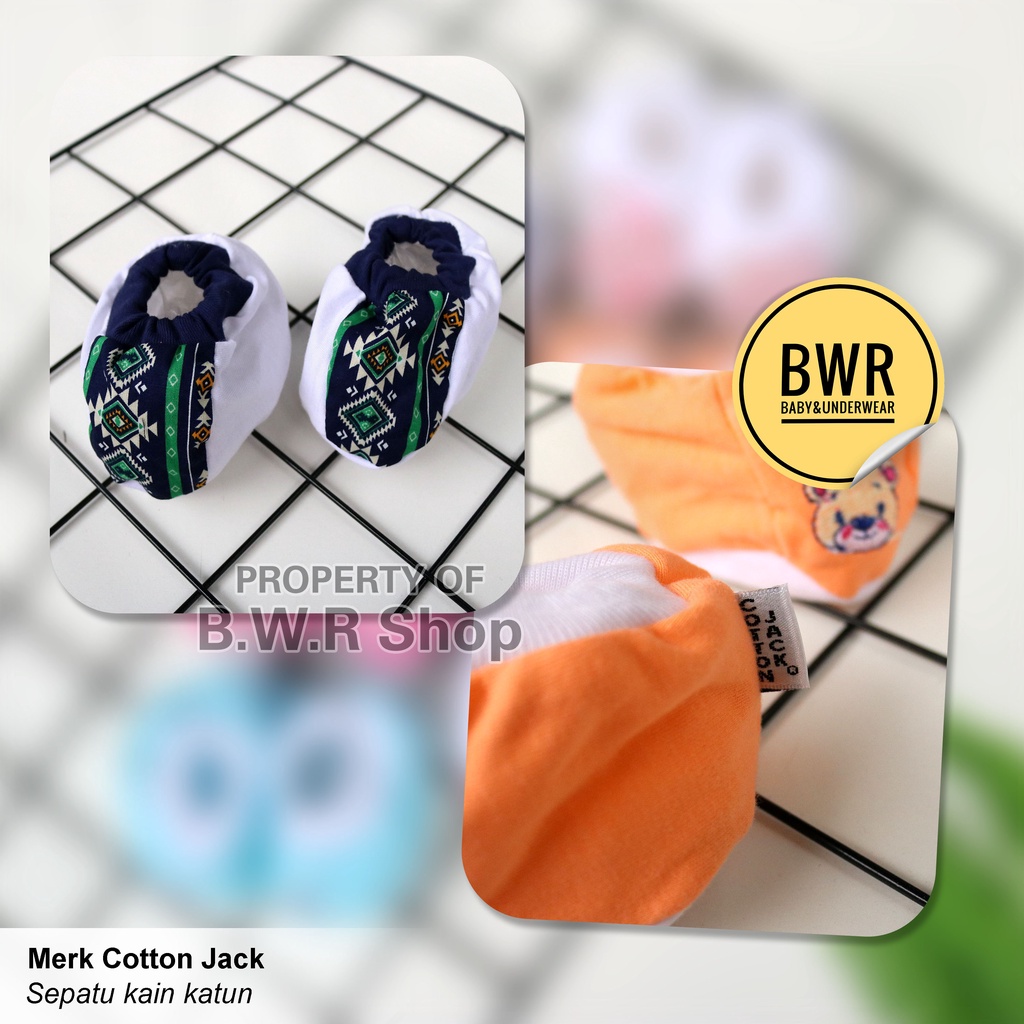 Hadiah / Kado Bayi Newborn 0-6 Bulan | Sepatu Bayi Cotton Jack Kain Motif Lucu || Bwr IX