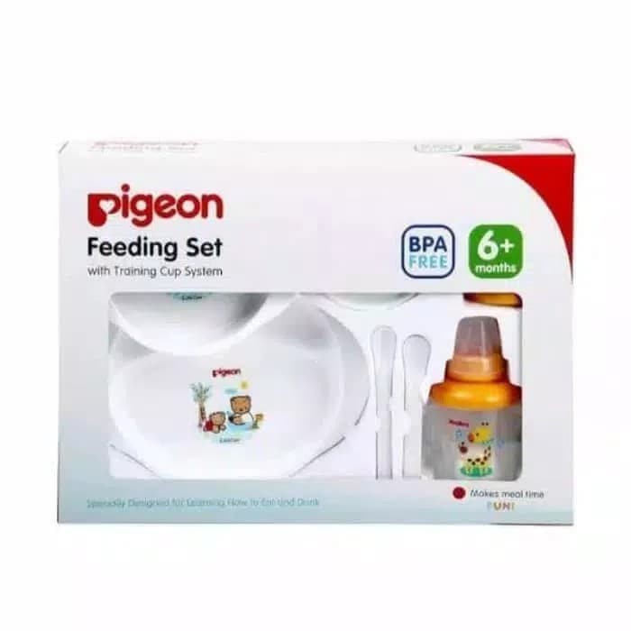 Pigeon Feeding Gift Set with Training Cup / Alat Makan Bayi Komplit