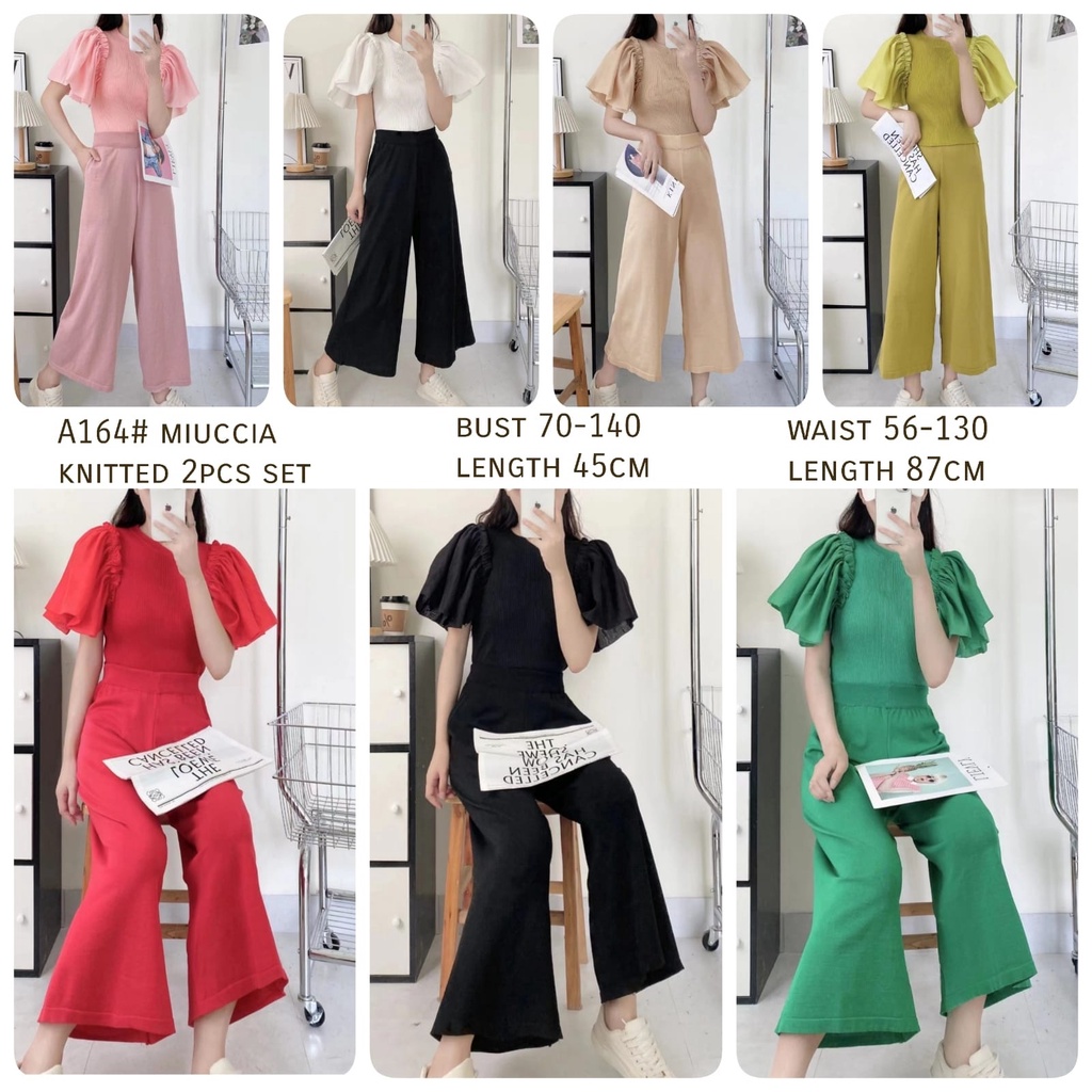 A164 Set Miuccia Knitted /COD  Korea/ wanita dewasa/Gaun pesta/ korean style/ korean style bruka wan