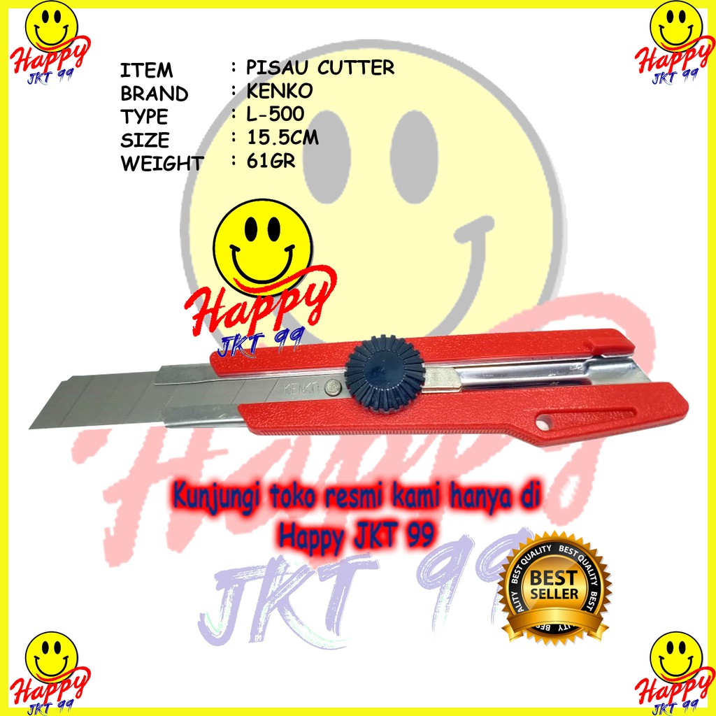 [ HAPPY JKT 99 ] PISAU CUTTER BESAR KENKO L-500 L500 L 500