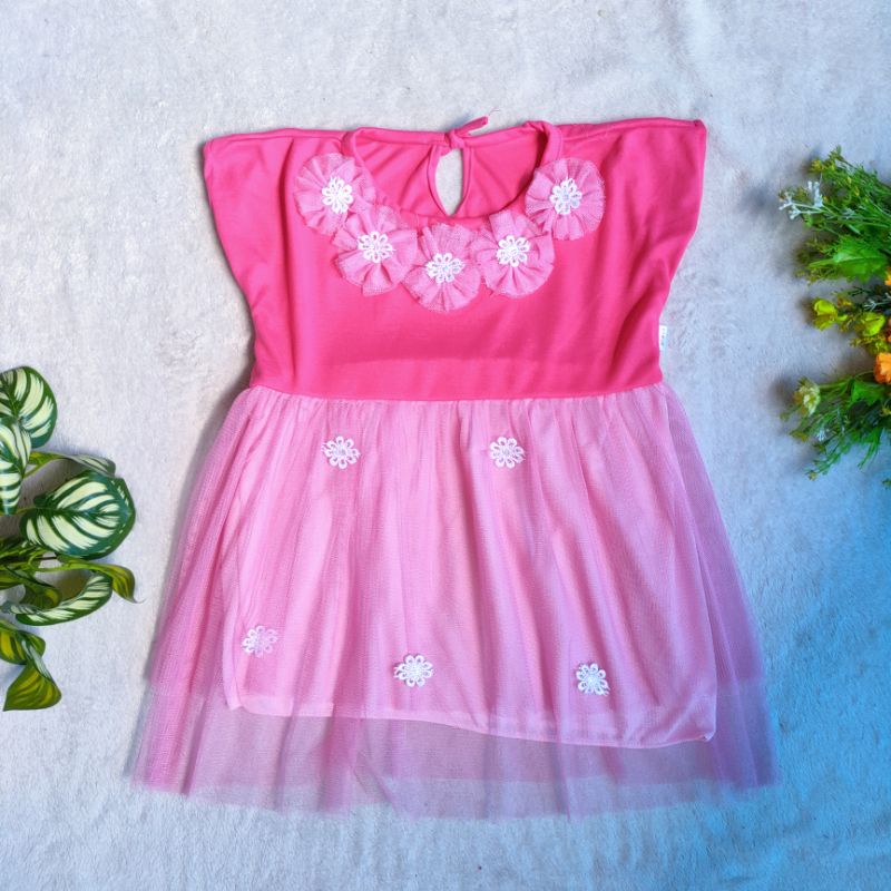 Dress Anak cewek perempuan 2 3 Tahun tutu fiveFlow murah baju anak bunga terbaru