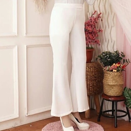 Celana Cutbray Palazzo Wanita / Bawahan Highwaist / Casual Cutbray / Office Pants-JUMBO Cutbray PUTIH