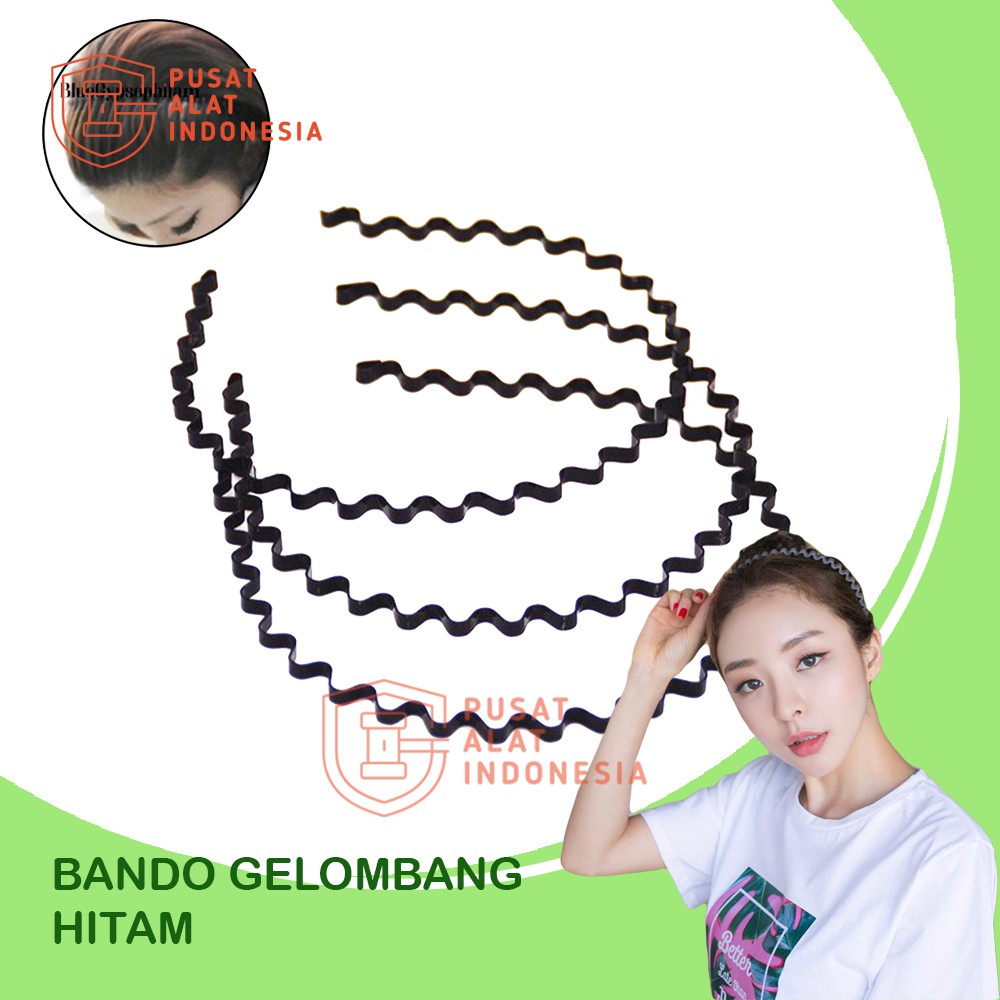 BANDO RAMBUT KOREA GELOMBANG BESI ELASTIS FT12 ZIG ZAG KAWAT BANDANA BENDO