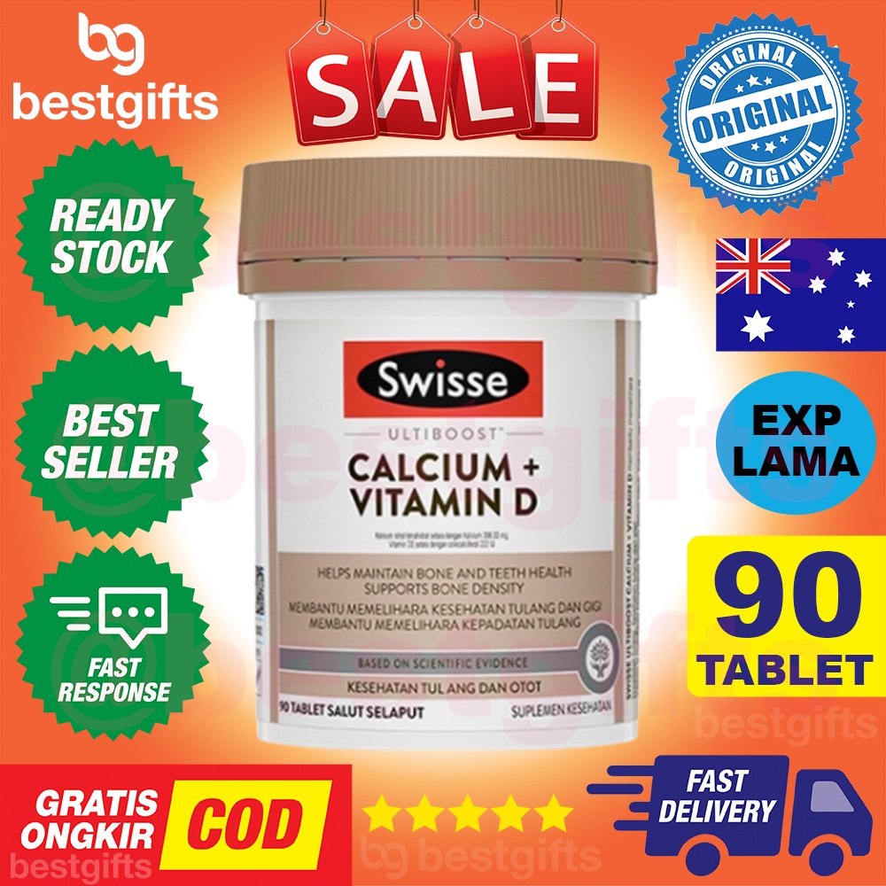 SWISSE ULTIBOOST CALCIUM + VITAMIN D VIT D3 PENYERAPAN KALSIUM FUNGSI OTOT KESEHATAN TULANG 90 TABLET