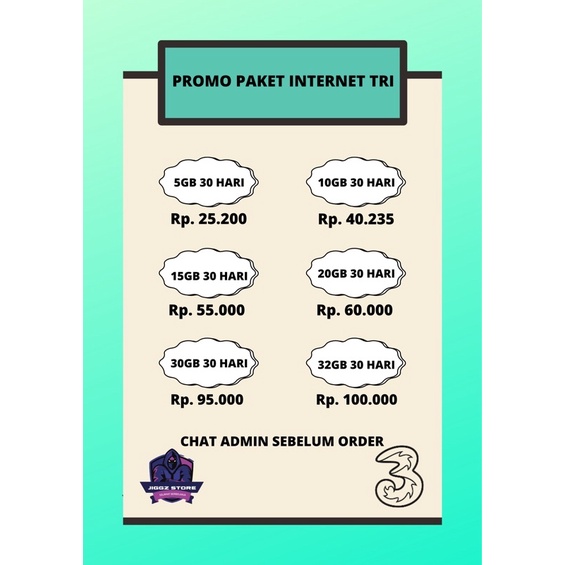 PAKET KUOTA TRI TERMURAH