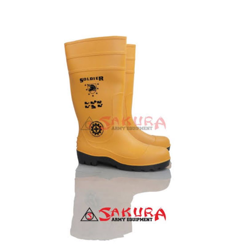 sepatu boot safety soldier ujung besi
