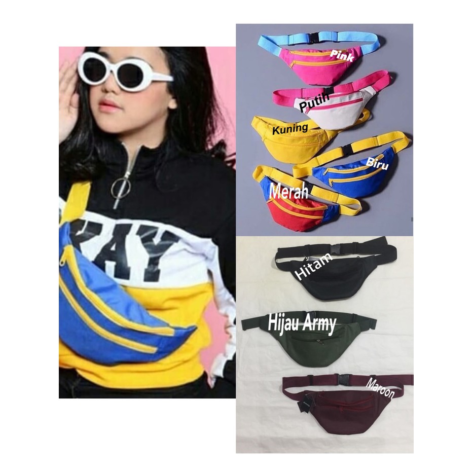 GROSIR 0551 KHUSUS WAHANA dan JNE - Plummie Waist Bag/Tas Pinggang/Tas Selempang TAS SELEMPANG