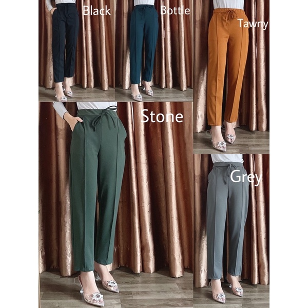 ROXY PANTS (Celana dasar) - Celana Kerja Polos Casual Wanita