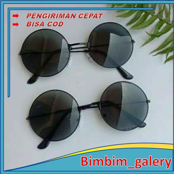 kacamata hitam kacamata Bulat hitam Fashion boboho BIMG