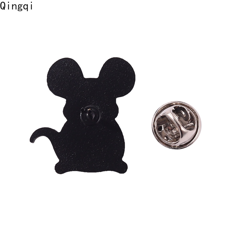 Bros Pin Enamel Bentuk Kartun Kucing / Ikan / Tikus / Kelinci Bahan Alloy