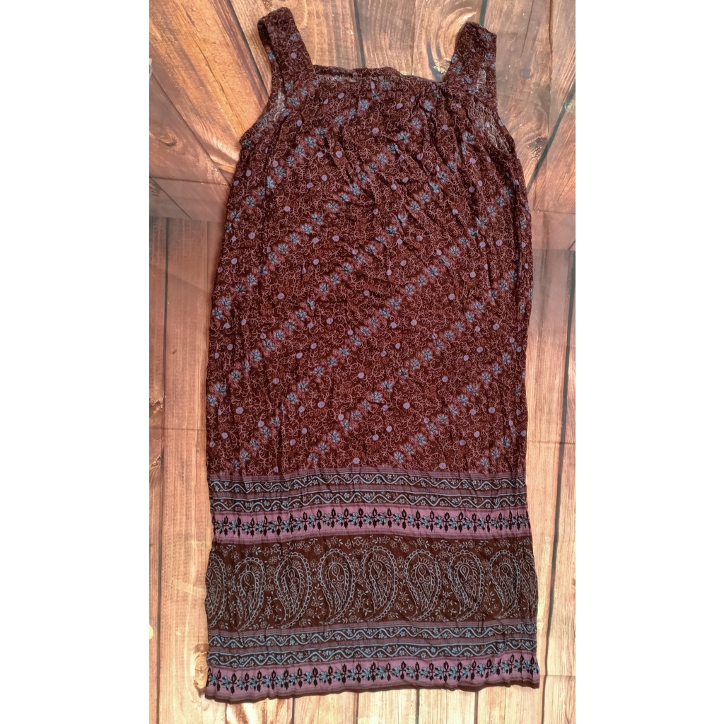 Baju Dress Terusan Daster Batik Wanita Rumahan Kutung Lekbong Murah