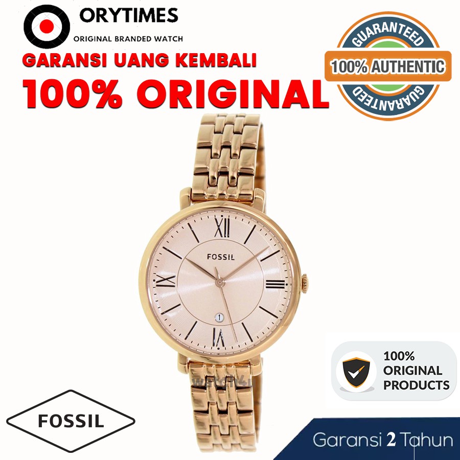 Fossil ES3435 - Jam Tangan Wanita Fossil Original - Fossil ES3435 Ladies Jacqueline Rose Gold